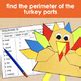 Thanksgiving Math Activity Perimeter Turkey Craft and Bulletin Board Components