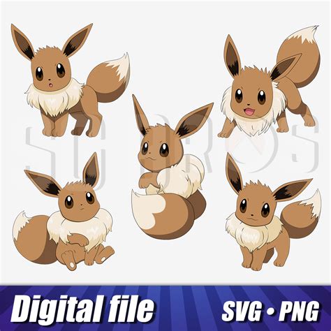 Eevee svg, Eevee png, Eevee vector pack image, Eevee Pokemon - Inspire ...