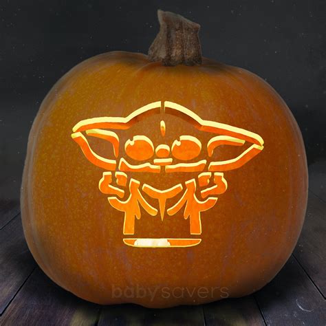 Yoda Pumpkin Template