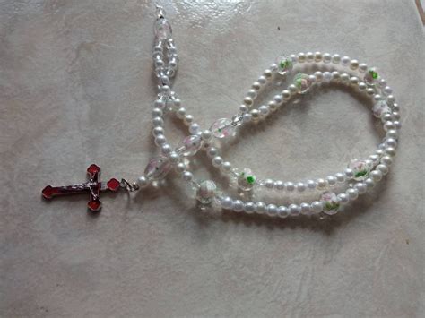 Rosary Prayer Beads Pearl and Floral Rosary - Etsy