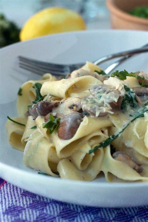 Creamy chicken and mushroom pappardelle - Scrummy Lane