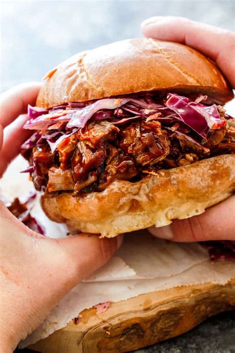 BEST BBQ Brisket Sandwiches (easy slow cooker) with customizable toppings