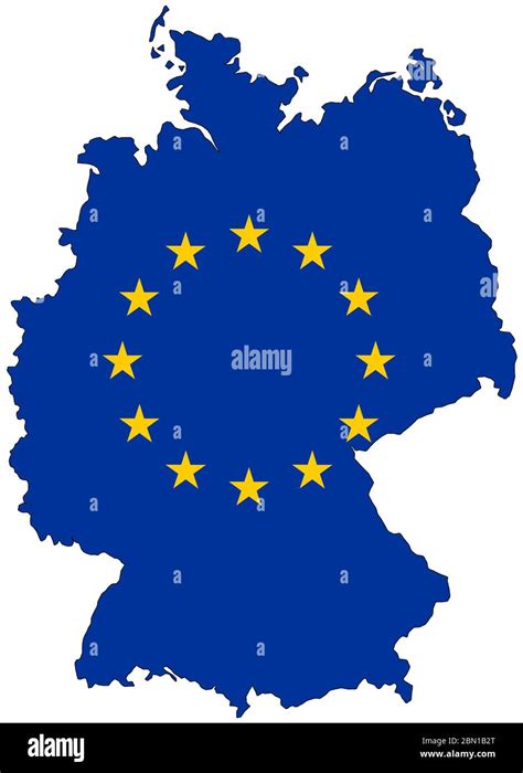 Map of Germany with European Union (EU) flag Stock Photo - Alamy