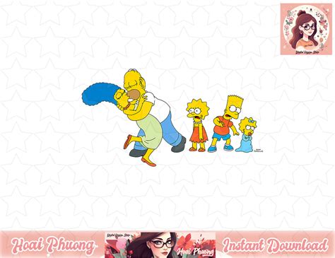 The Simpsons Marge Homer Bart Lisa Maggie Kiss png, instant - Inspire Uplift