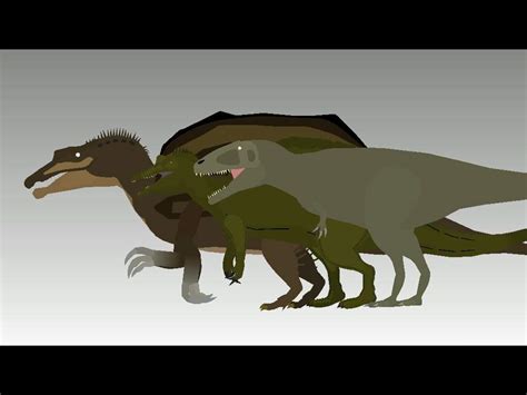 Size comparison. (Spinosaurus-Oxalaia-carcharodontosaurus) | Dinosaur Nation Amino