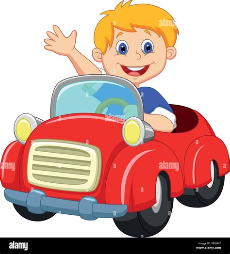 Young boy driving car Stock Vector Image & Art - Alamy