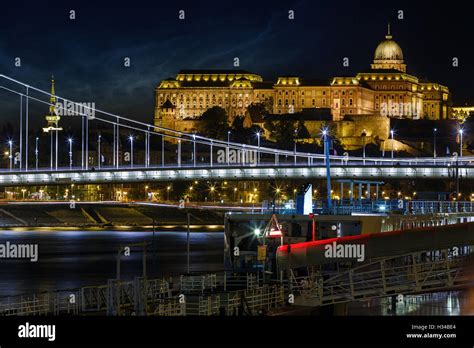 Buda castle night view Stock Photo - Alamy