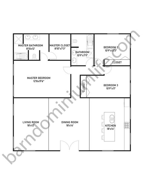 9 Jaw-Dropping 40x40 Barndominium Floor Plans | Barndominium floor plans, House floor plans ...