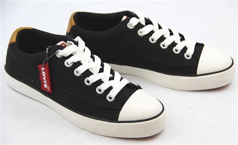 LEVI'S® Canvas Delux Sneakers Retro Indie Lace Up Trainers Black