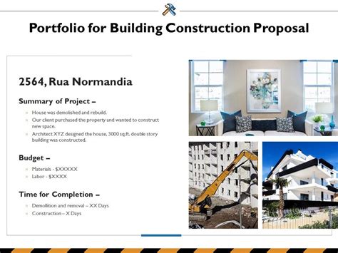 Portfolio For Building Construction Proposal Ppt Powerpoint Presentation Inspiration Sample ...