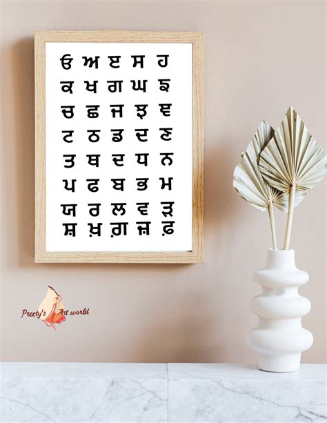 The Punjabi Gurmukhi Alphabet Printable Poster I Punjabi Décor I Sikhi Wall Art I Punjabi ...