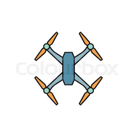 Drone icon in cartoon colorful style. ... | Stock vector | Colourbox