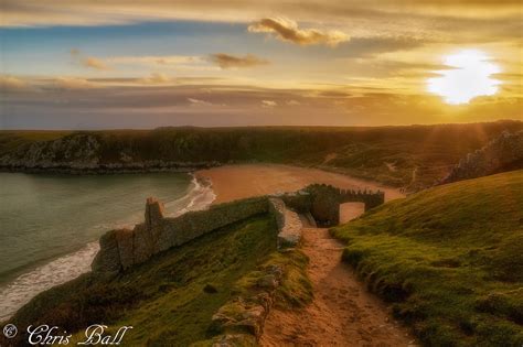 Barafundle Bay at Sunset, Pembrokeshire, Wales, UK. Purchase a print of ...