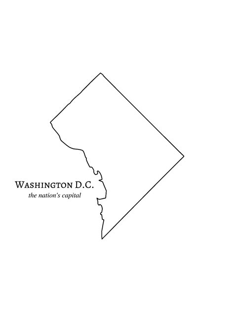 Washington Dc State Outline - Washington D C Wikipedia, George ...