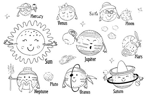 Funny Solar System Coloring Page - Free Printable Coloring Pages