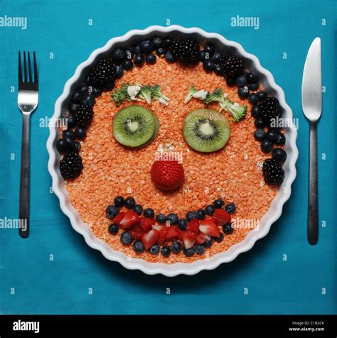 Funny faces made of food Stock Photo - Alamy