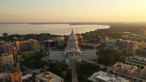 Aerial View Of City Of Madison. The Capital City Of Wisconsin Fr ...