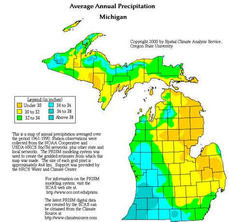 Michigan Precipitation Map of Michigan