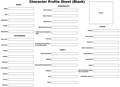 Character Profile Sheet (Blank) by KittensAngel.deviantart.com on ...