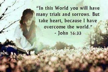 In the world you will hae many trials and sorrows... Take Heart, God's Heart, Wise Quotes, Great ...