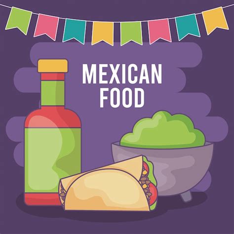 Premium Vector | Illustration with mexican food