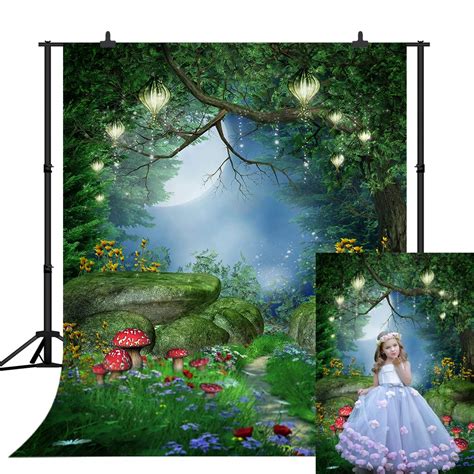 Buy CapiSco 5X7FT Enchanted Forest Backdrop Fantasy Fairy Photography Background Mushrooms ...