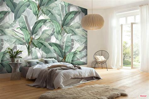 Tropical Leaves Wallpaper In Bedroom - 1500x1000 Wallpaper - teahub.io