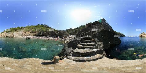 360° view of cala Deia Beach between soller and valldemossa - Alamy