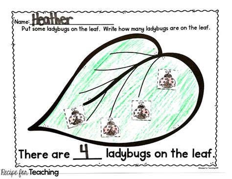 Ladybug Counting - Recipe for Teaching