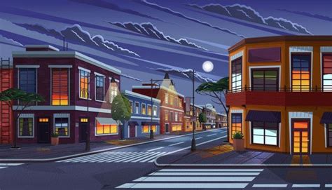 Calle de la ciudad por la noche | Premium Vector #Freepik #vector # ...