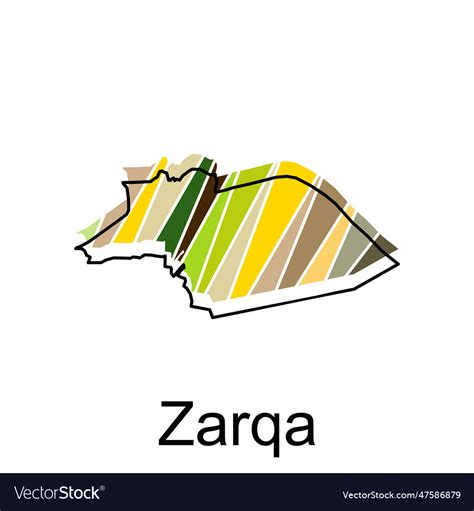 Fully editable map of zarqa map of jordan Vector Image