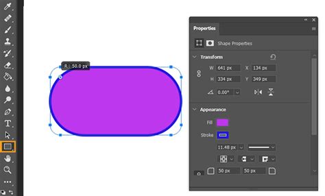 Work with the Rectangle tool in Photoshop