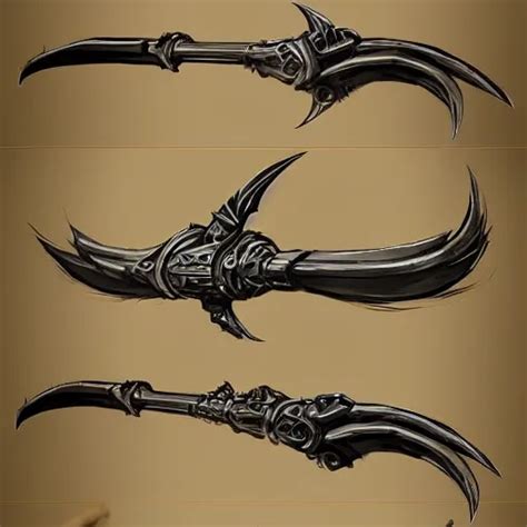 concept art of scythe weapon, scythe design, fantasy | Stable Diffusion