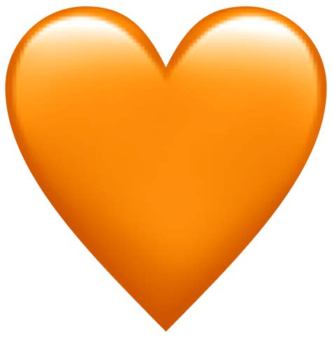 Orange Heart Png Orange Heart Emoji Iphone Freetoedit Png Orange ...