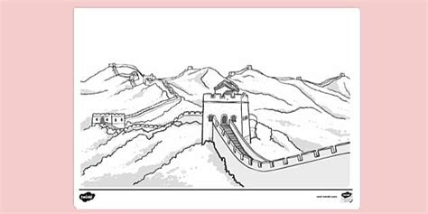 Great Wall of China Colouring Sheet| Colouring Sheets