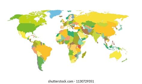 Detailed Colorful World Map Vector Illustration Stock Vector (Royalty ...