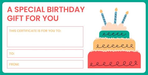 Birthday Certificate Gift Voucher Template Free | Christmas gift voucher templates, Free ...