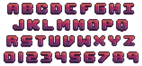 Game font in pixel art. 8-bit style letters and numbers. vector ...