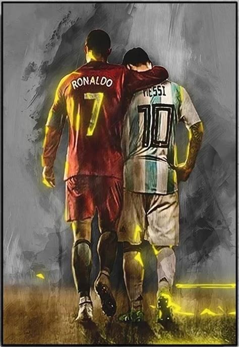 Football Wall Art Prints Football Poster, Ronaldo and Messi Football ...