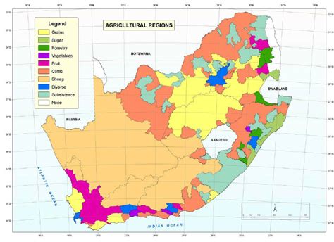 Most important agricultural industries in South Africa per district... | Download Scientific Diagram