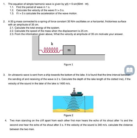 Solved 1. The equation of simple harmonic wave is given by | Chegg.com