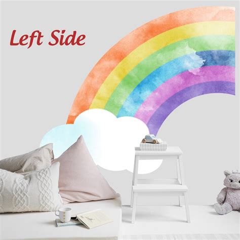 Large Watercolor Style Half Rainbow Wall Decal Rainbow Mural - Etsy