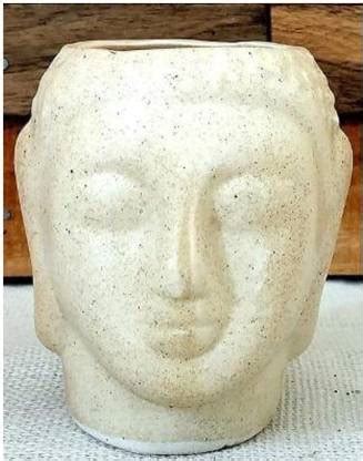 Handikart White Ceramic Big Lord Buddha Head Shaped Planter Succulent Pot - Handikart Online ...