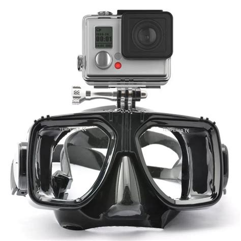 Top scuba diving mask for Gopro hero XIAOMI YI SJ Camera Black silicone diving mask for adult ...