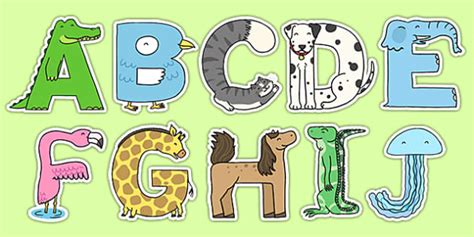 Letras del abecedario con animales - Decoración del aula