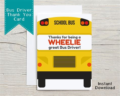 Bus Driver Appreciation Card Template - Printable Word Searches