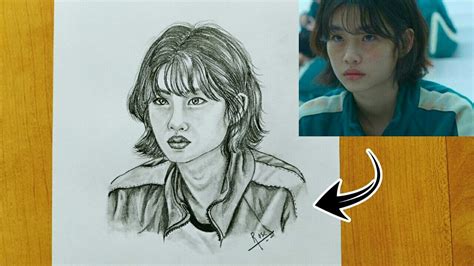 How to draw Hoyeon jung|| Squid game actress drawing ||player 067 ...