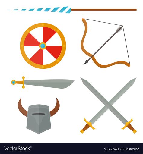 Knights symbols medieval weapons heraldic Vector Image