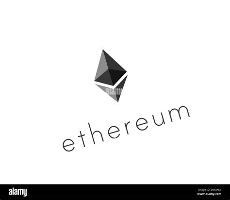 Ethereum, rotated, white background, logo, brand name Stock Photo - Alamy