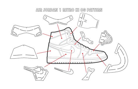 Make you a air jordan 1 shoe pattern by Liskopratama | Fiverr | Shoe template, Shoe pattern, Air ...